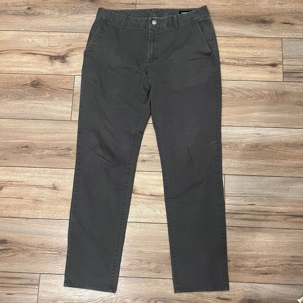 Bonobos Chino Pants Mens 33x32 Gray Stretch Cotton Casual Trousers Golf Preppy